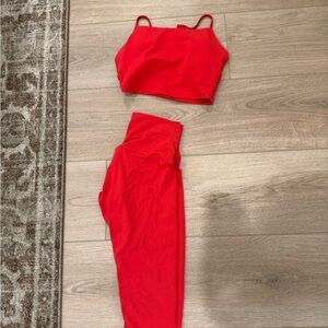 CRZ Red Crop Top and Leggings Set